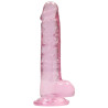 Real Rock Crystal Gode Crystal Clear 14 x 3.5cm Rose